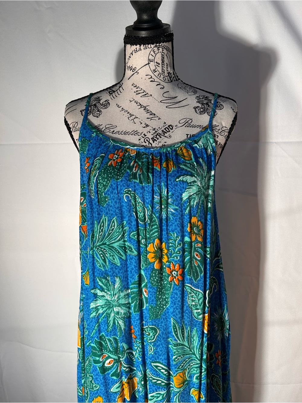 Japna Blue Tropical Print Beachwear maxi dress - Picture 2 of 12